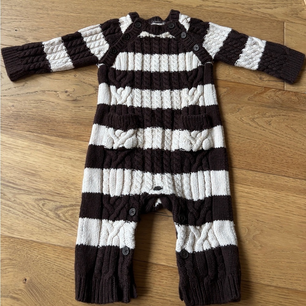 Baby gap striped knit sweater onesie 3-6mo